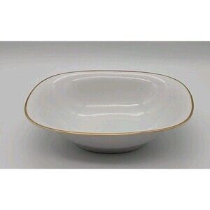 Princess House Heritage Fina China Rectangular Serving Bowl Gold Rim Bavaria
